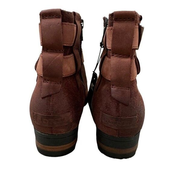 NWT Sorel Women’s Lolla Rust Red Leather Ankle Bootie in Buffalo Sz 9 - Picture 6 of 10